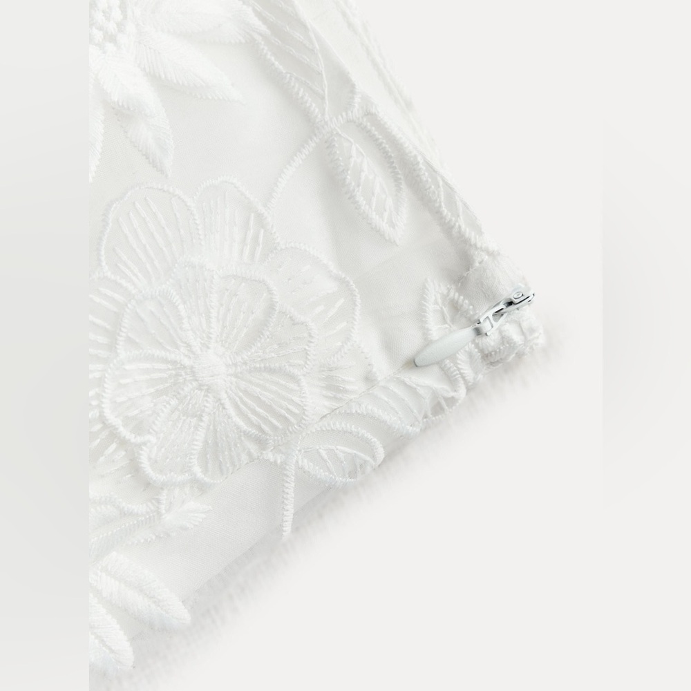NWT. Zara ZW Collection Embroidered Midi Skirt. Size S. - Picture 8 of 13